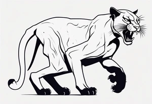 A black puma looking vicious. I want to see his whole body tattoo idea