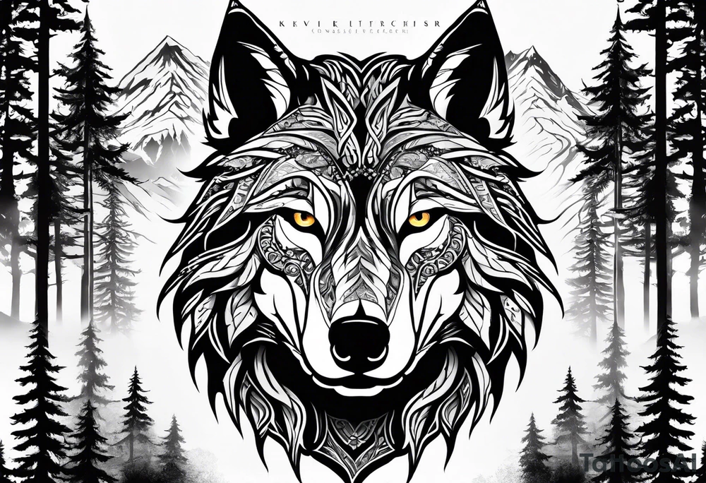 Fenrir
Keltischer Kompaß
Vor einem Nadelwald tattoo idea