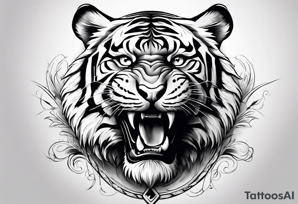 Tiger and cross tattoo idea