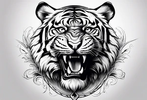 Tiger and cross tattoo idea