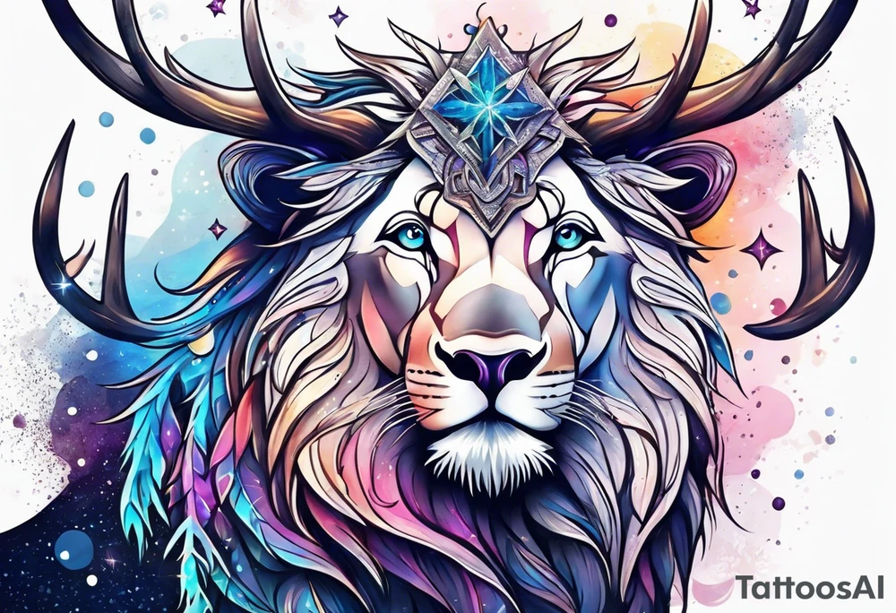 Constellation, animal, snowflake tattoo idea