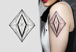 simple line tattoo of geometric elongated 
dimond tattoo idea