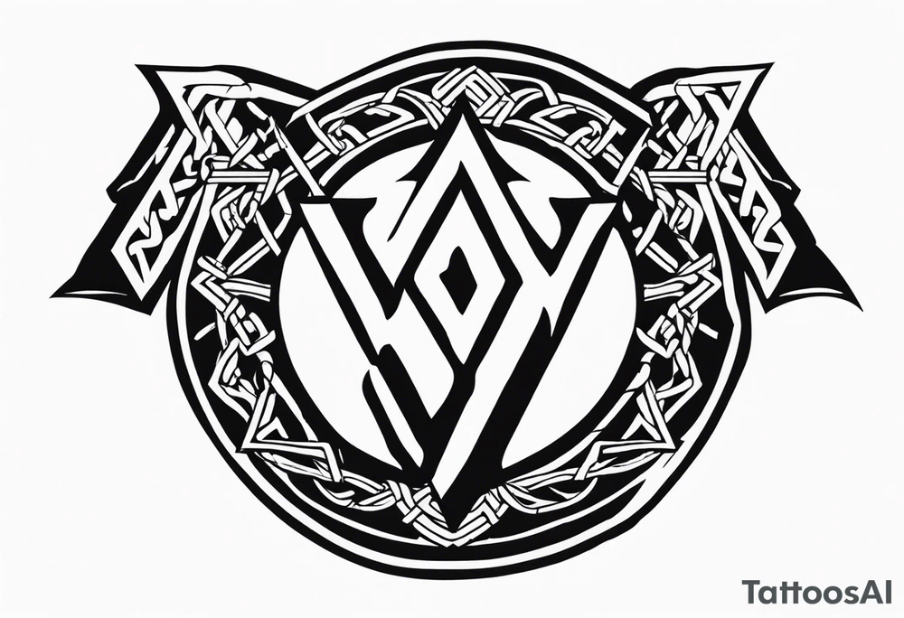 Valhalla round shield axe
Valknut barbed wire chains tattoo idea Valhalla round shield axe
Valknut barbed wire chains tattoo idea