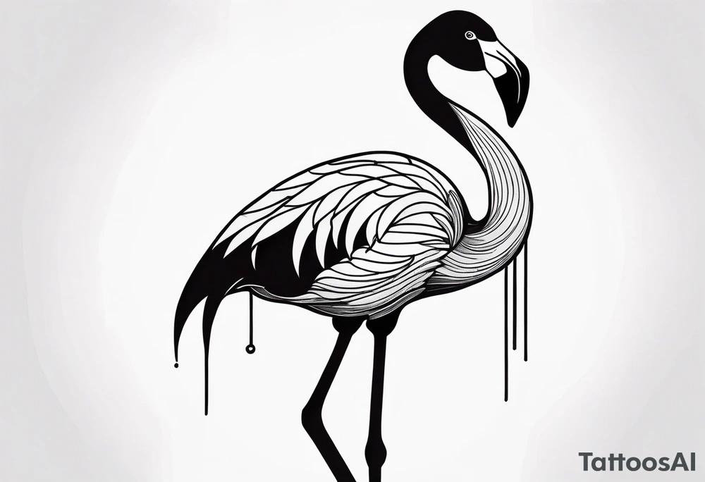 cute flamingo tattoo idea