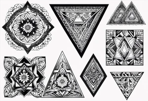 Geometric lace triangle tattoo idea