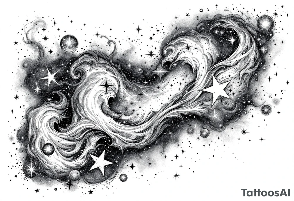 Stars and nebula tattoo idea
