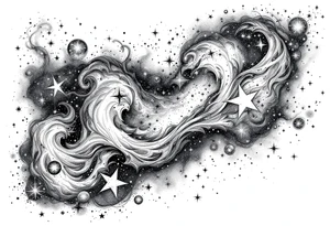 Stars and nebula tattoo idea