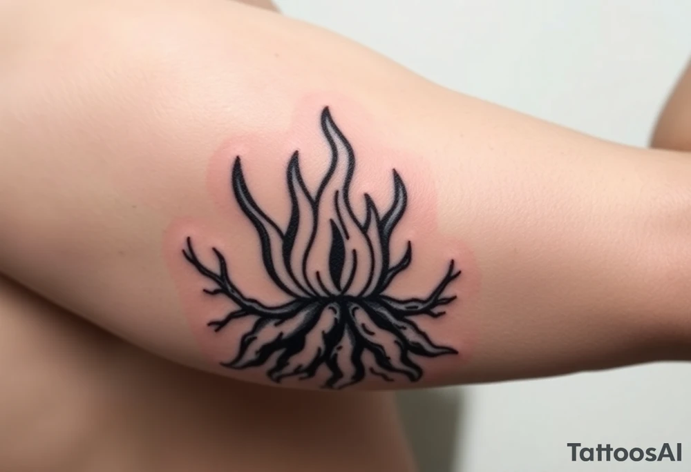 fire in a prison of roots tattoo idea