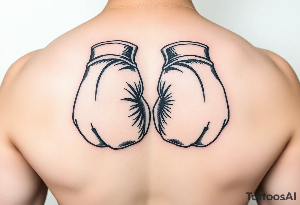 worn down boxing gloves tattoo idea