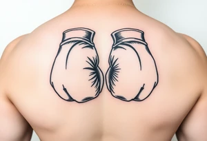 worn down boxing gloves tattoo idea
