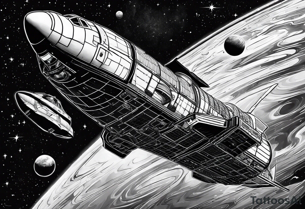 shuttle launching to space tattoo idea