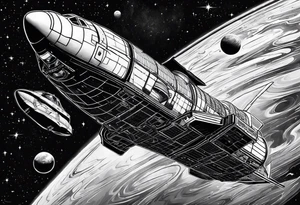 shuttle launching to space tattoo idea