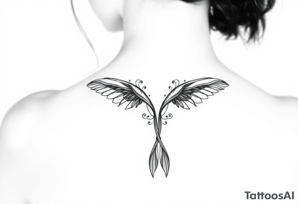 Freedive fins Woman tattoo idea