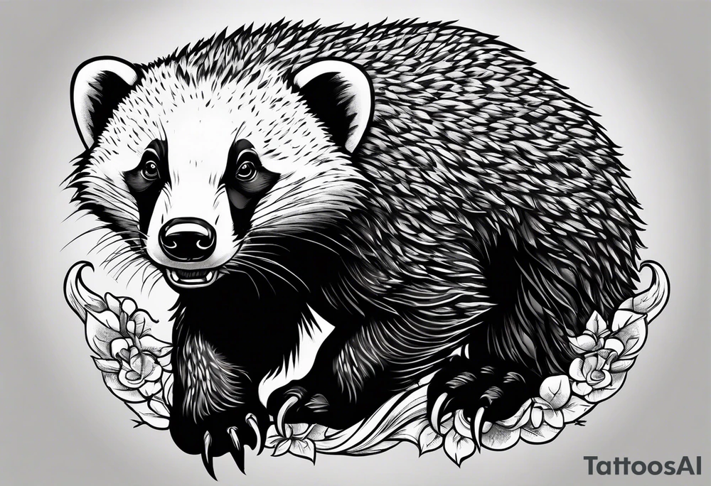 honey badger climbing over 
wall, claws tattoo idea