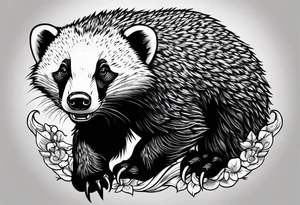 honey badger climbing over 
wall, claws tattoo idea