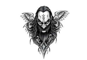 Bray Wyatt the Fiend center piece with tribal surrounding covering up old tattoo tattoo idea