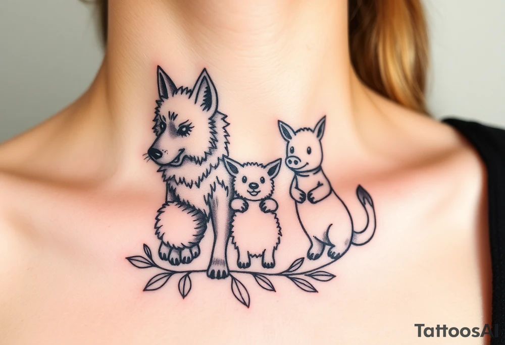 Big bad wolf kills and wears sheep nursery ryhme three little pigs and tattoo idea