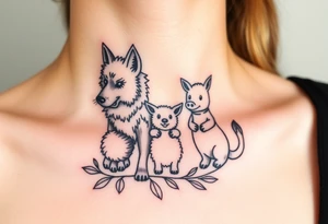 Big bad wolf kills and wears sheep  nursery ryhme three little pigs and tattoo idea