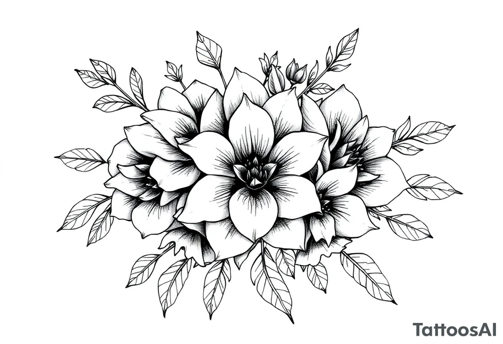 bouquet of flowers tattoo idea