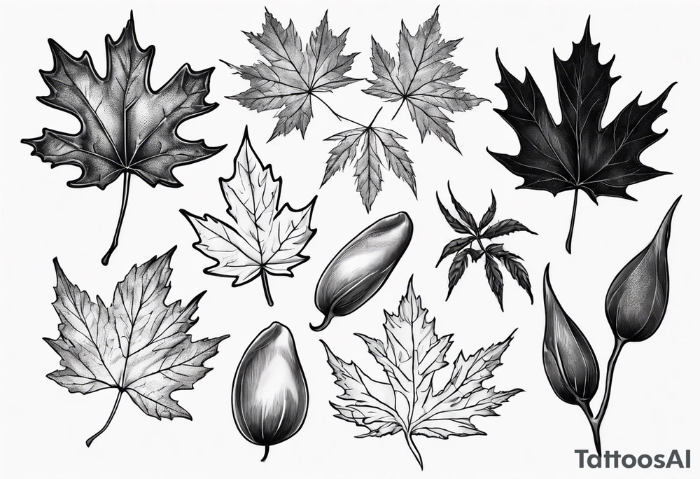 silver maple seeds tattoo idea