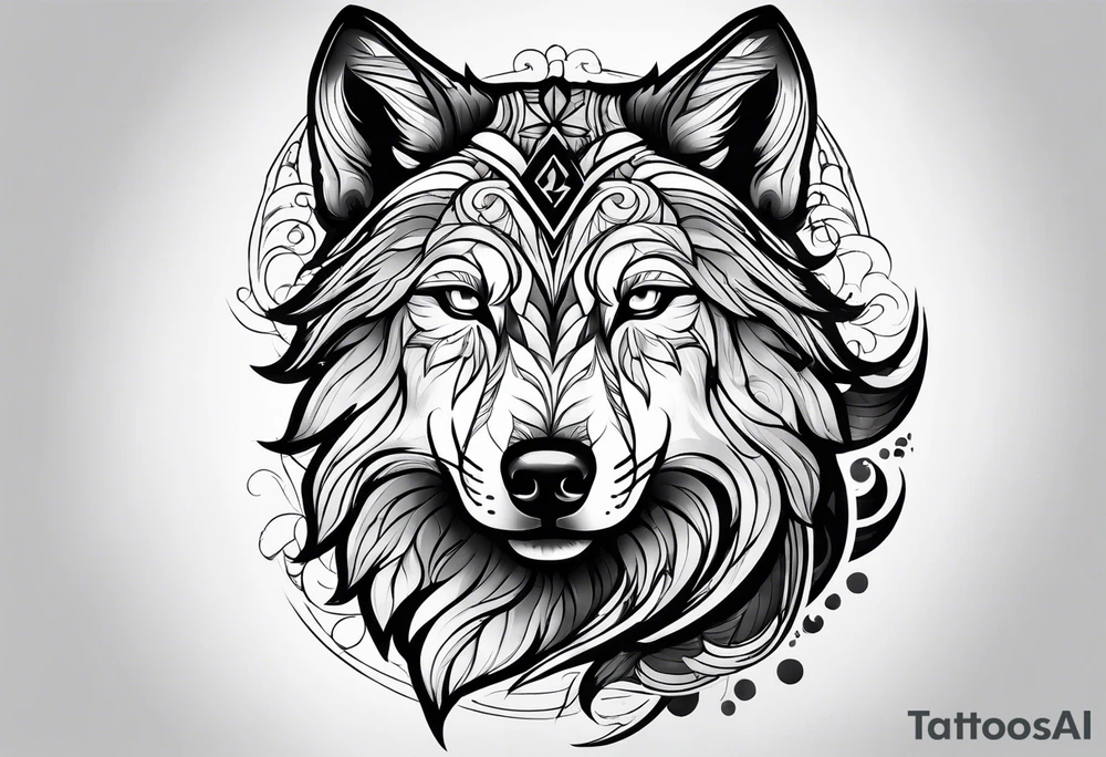 Magic wolf tattoo. tattoo idea