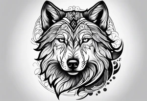 Magic wolf tattoo. tattoo idea