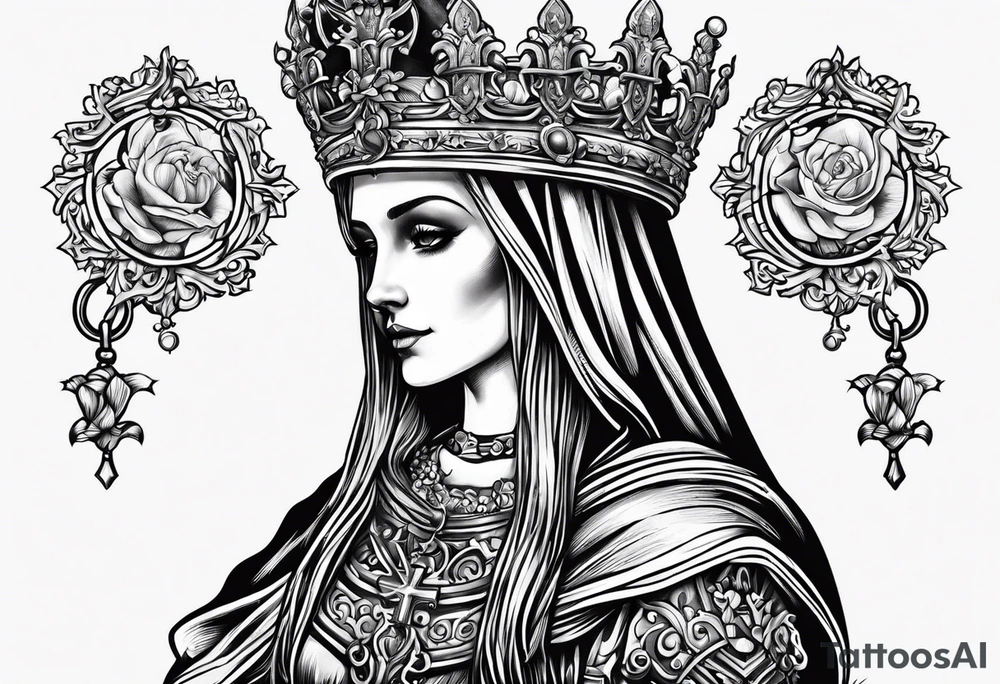 Saint Barbara skeleton tattoo idea