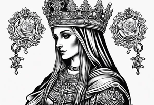 Saint Barbara skeleton tattoo idea