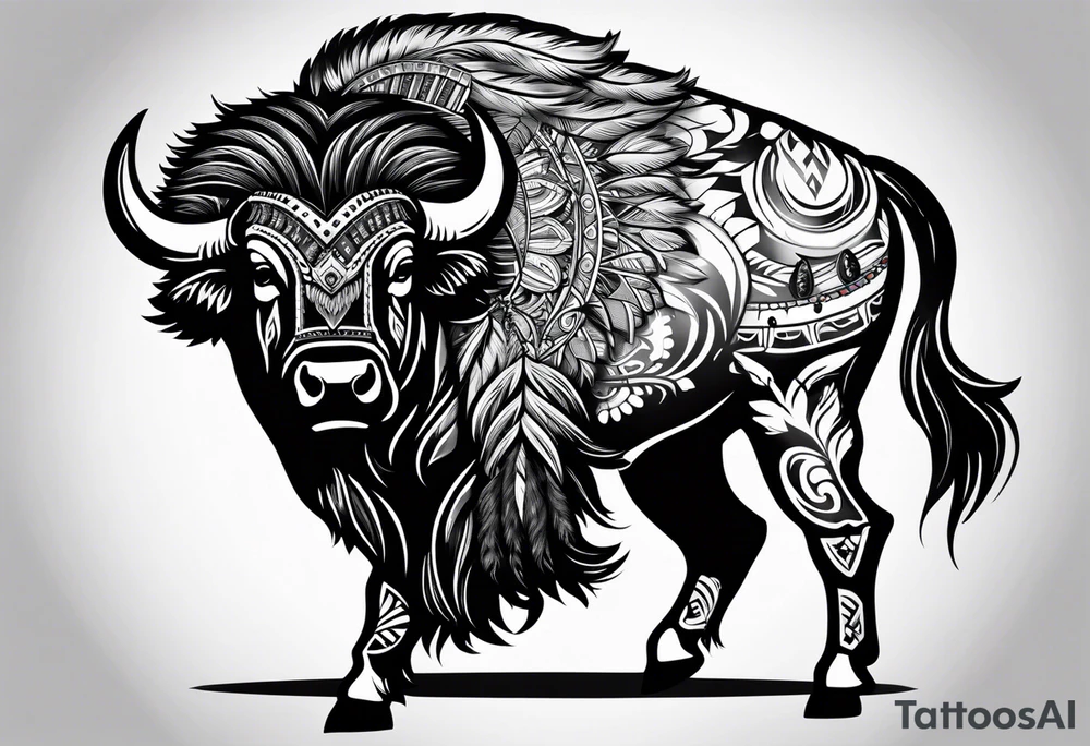 Bison, Seminole Indian themed tattoo idea