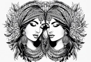 mãos duas filhas tattoo idea