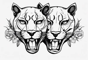 Two black pumas like in the album cover of Black Pumas (2019) tattoo idea