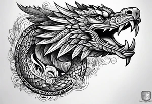 quetzalcoatl sleeve tattoo idea