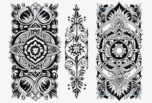 tribal patterns and flowers for forearm tattoo idea