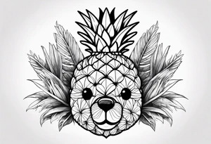 Cute Pineapple bear tattoo idea