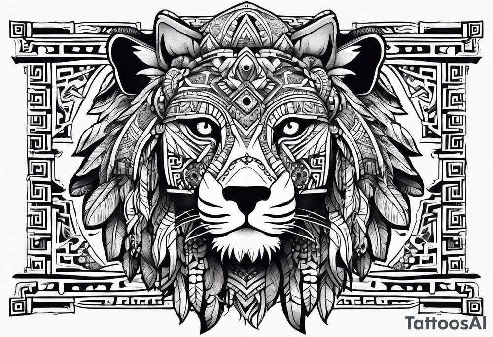 Aztec animal tattoo idea