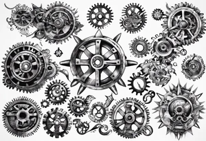 Gears and cogs armor tattoo idea