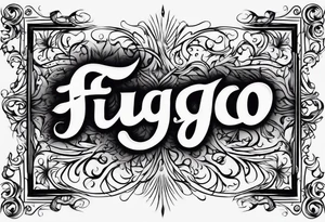The word “fuego” in cursive inside fire and fades out tattoo idea