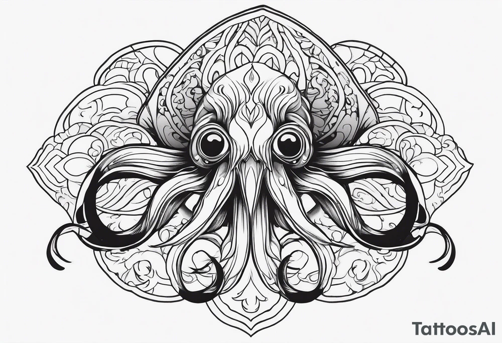 squid with adult swim style tattoo idea