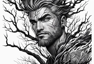 lightning that looks like branches no leaves tattoo idea