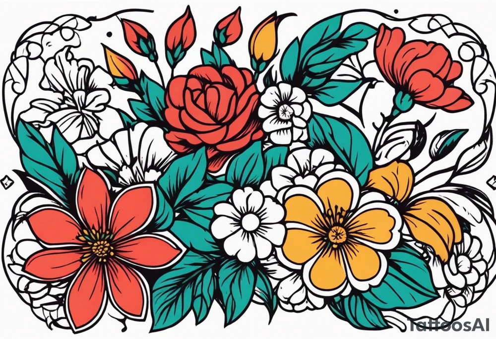 revival

old school vintage simple traditional design surrounded by vintage flowers


bold color simple tattoo idea