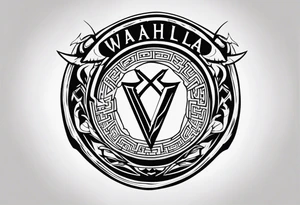 Valhalla  round shield axe
Valknut sword dragon head tattoo idea