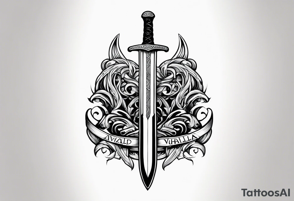 Viking sword Valhalla tattoo idea