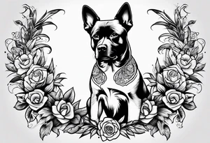 dog holding dick tattoo idea