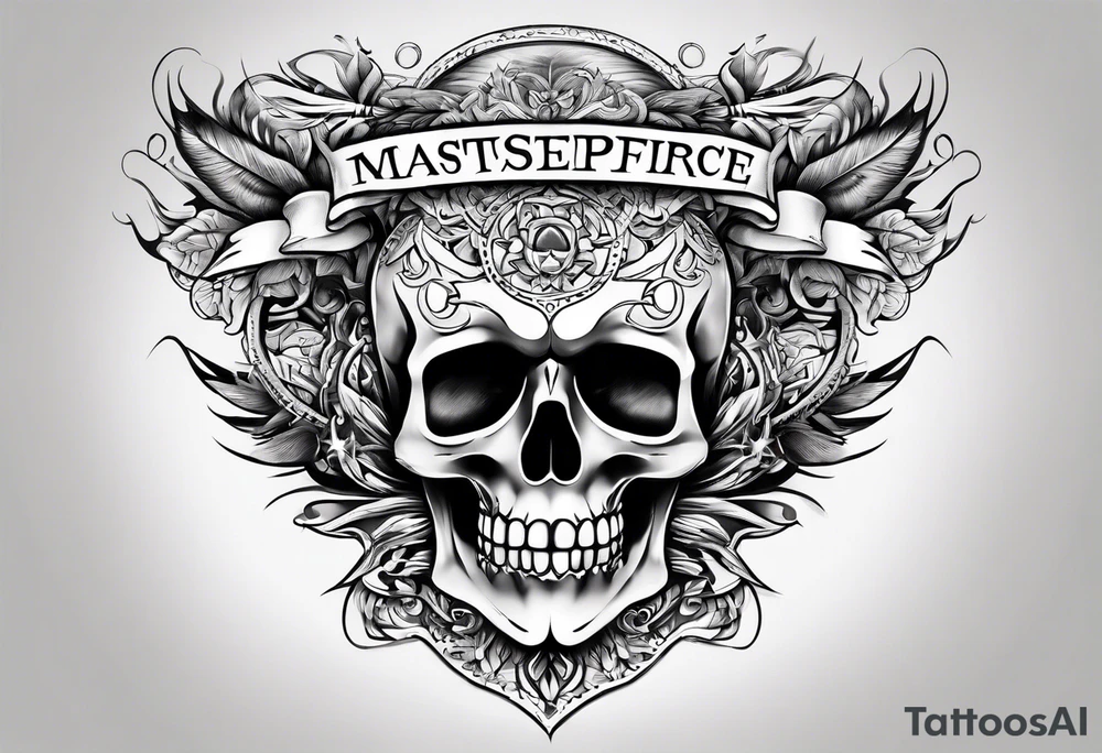 Full sternum tattoo lettering tattoo idea