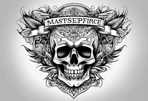 Full sternum tattoo lettering tattoo idea