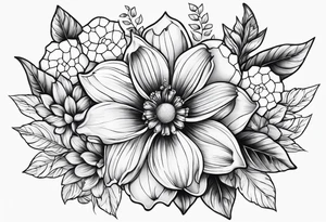 Flowers honeycomb tattoo idea