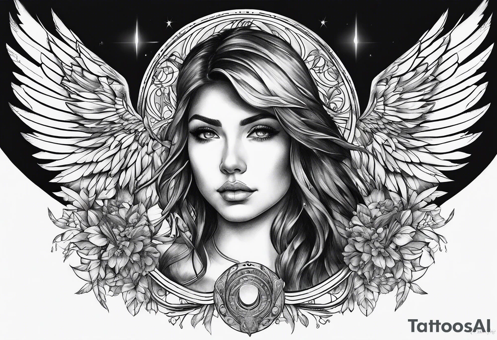 Halo and wings tattoo idea