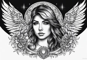 Halo and wings tattoo idea
