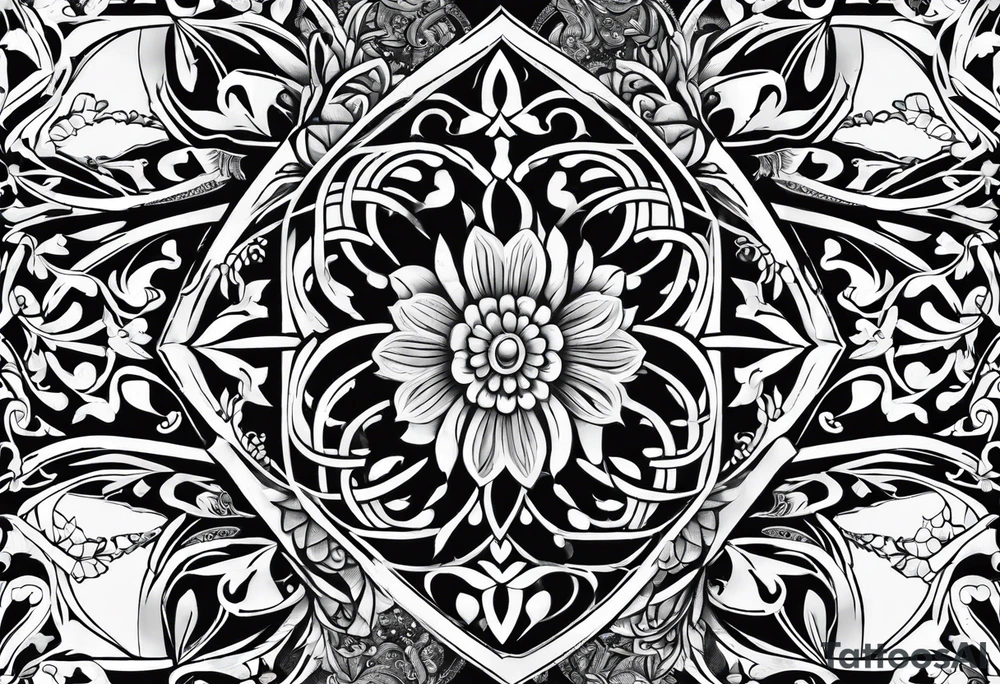 Filagree leg tattoo negative tattoo idea