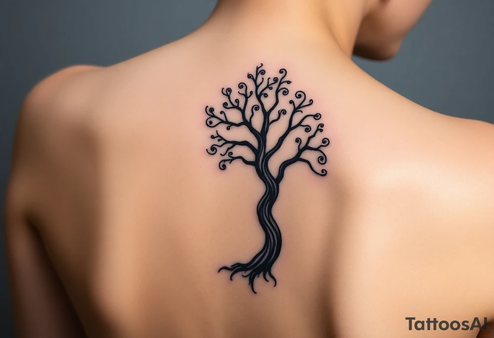 Small spiral tree for forearm tattoo idea